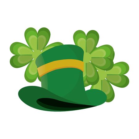 saint patrick day irish celebration leprechaun hat and clover vector illustration graphic designのイラスト素材