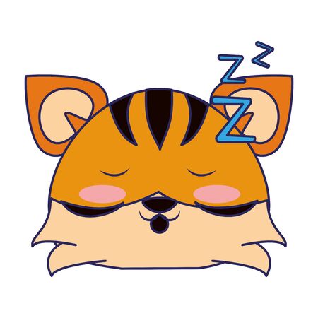 Cute tiger sleeping animal cartoon  vector illustration graphic designのイラスト素材