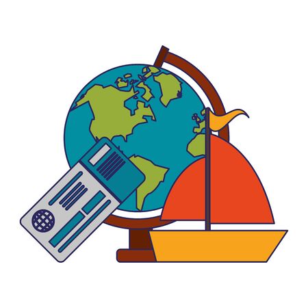 Travel and vacations elements cartoon vector illustration graphic designのイラスト素材