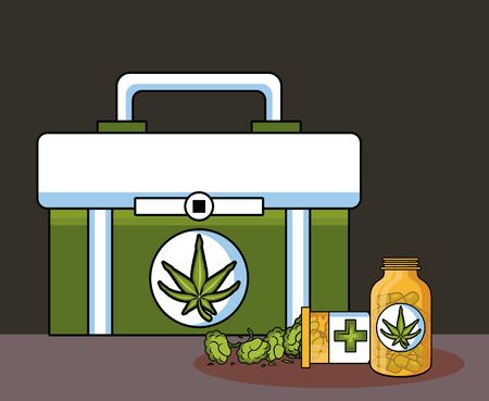 Cannabis medical natural medicine cartoons vector illustration graphic designのイラスト素材