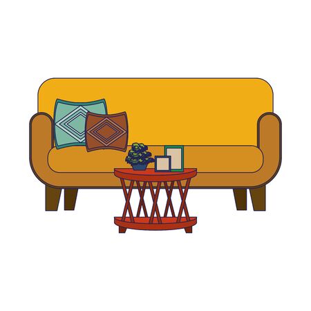 furniture concept couch scene cartoon vector illustration graphic designのイラスト素材
