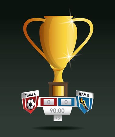 Soccer trophy cup with scoring match vector illustration graphic designのイラスト素材