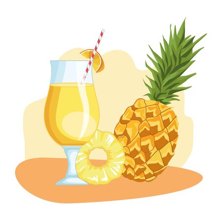 smoothie with pineapple icon cartoon vector illustration graphic designのイラスト素材