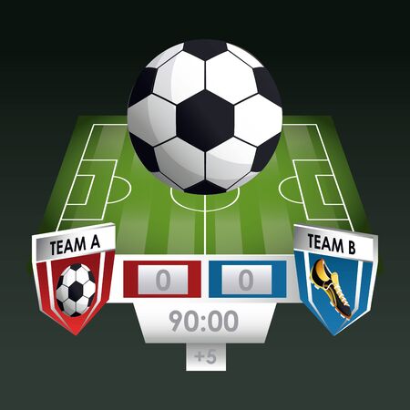 Soccer sport game scoring math on playfield vector illustration graphic designのイラスト素材