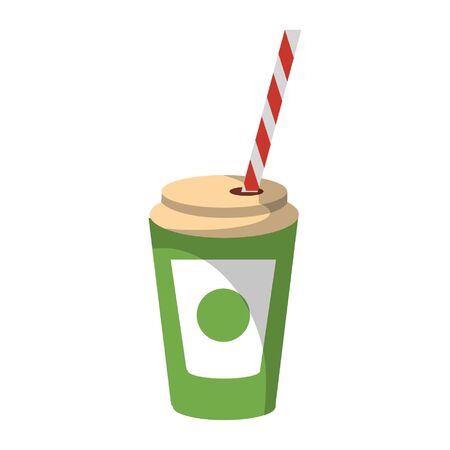 Soda cup with straw cartoon isolated vector illustration graphic designのイラスト素材