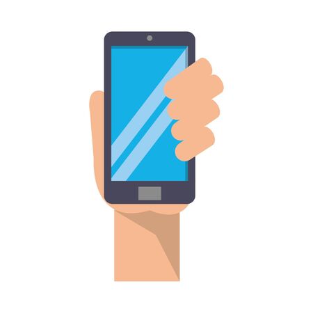 hands using cellphone icon cartoon vector illustration graphic designのイラスト素材