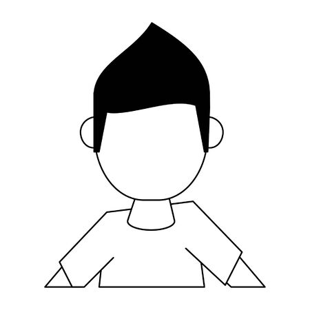 man avatar cartoon character portrait isolated, faceless vector illustration graphic designのイラスト素材