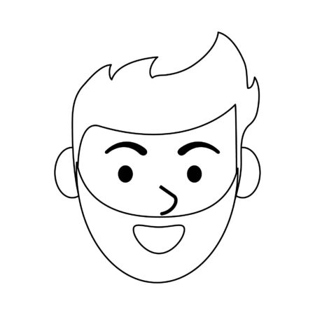 Man smiling face cartoon isolated vector illustration graphic designのイラスト素材