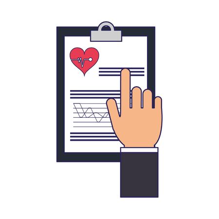 Medical history and hand pointing vector illustration graphic designのイラスト素材