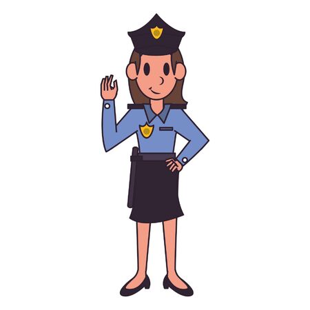 Police officer woman character  worker cartoon vector illustration graphic designのイラスト素材