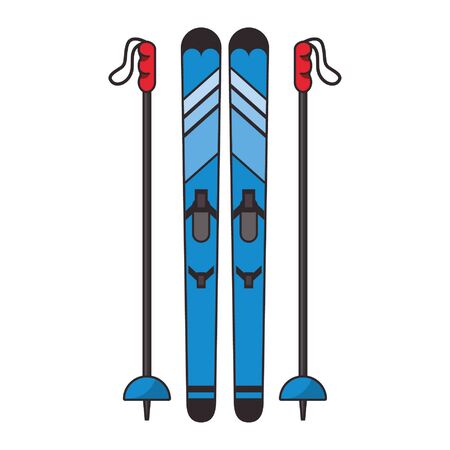 Winter extreme sport equipment skiing vector illustration graphic designのイラスト素材