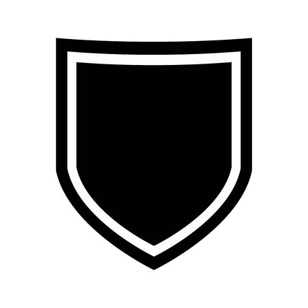shield icon cartoon isolated black and white vector illustration graphic designのイラスト素材