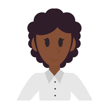 Executive afro businesswoman character cartoon profile vector illustration graphic designのイラスト素材