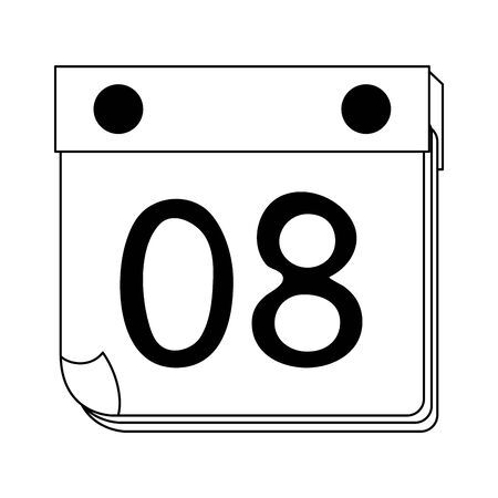 Calendar with day eight symbol cartoon vector illustration graphic designのイラスト素材