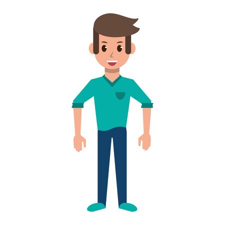 Young man with casual clothes cartoon vector illustration graphic designのイラスト素材