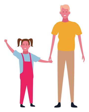 Family father with daughter vector illustration graphic designのイラスト素材