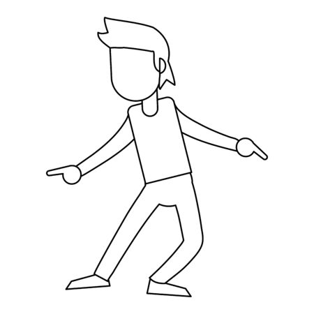 Man dancing and smiling cartoon vector illustration graphic designのイラスト素材