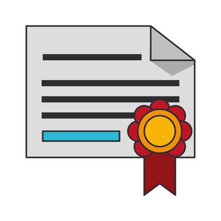 knowledge education element diploma certificate cartoon vector illustration graphic designのイラスト素材