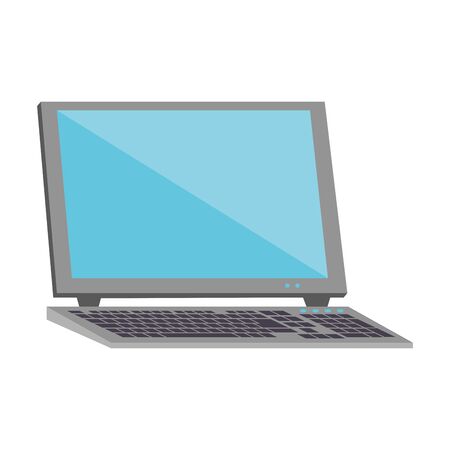 Computer and keyboard device isolated vector illustration graphic designのイラスト素材