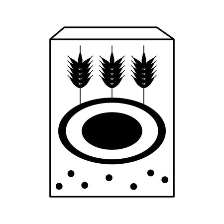 Wheat flour box food isolated cartoon vector illustration graphic designのイラスト素材