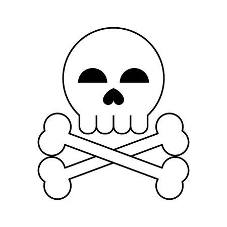 danger sign icon cartoon vector illustration graphic design black and whiteのイラスト素材