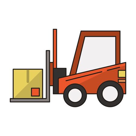 Forklift with box vehicle symbol vector illustration graphic designのイラスト素材