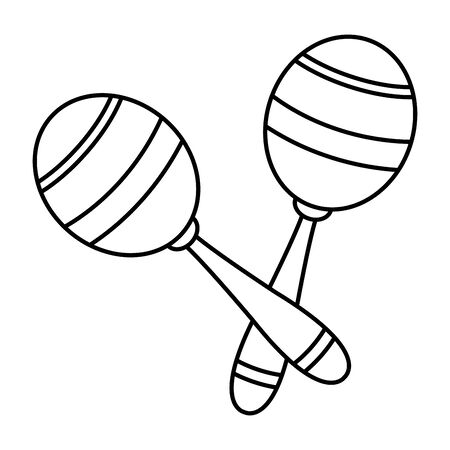 maracas icon cartoon isolated black and white vector illustration graphic designのイラスト素材