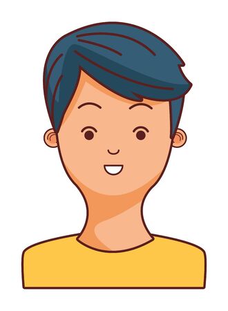 young man face character cartoon vector illustration graphic designのイラスト素材