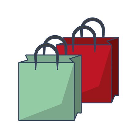 shopping bags cartoon vector illustration graphic designのイラスト素材