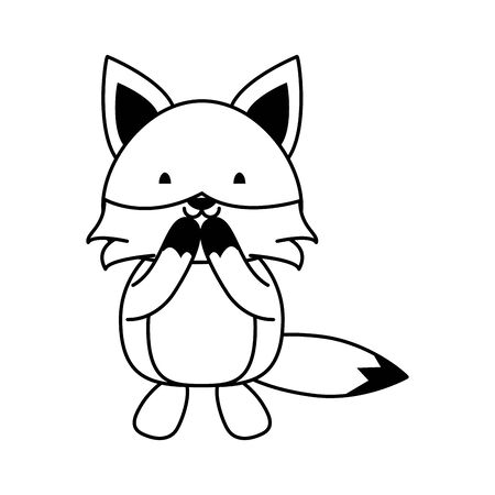 Cute fox tender animal cartoon vector illustration graphic designのイラスト素材