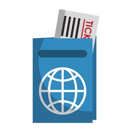 Passport with flight ticket symbol vector illustration graphic designのイラスト素材