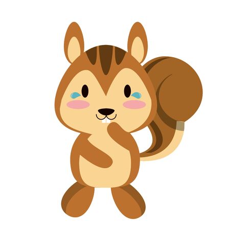 Cute squirrel crying animal cartoon vector illustration graphic designのイラスト素材