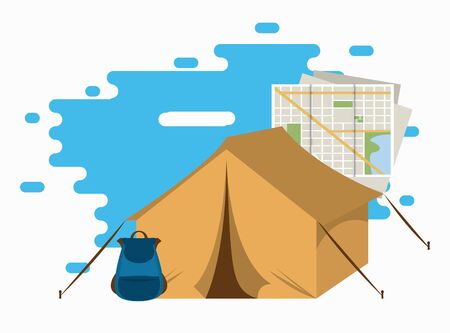 Travel and tourism elements over splash background vector illustration graphic designのイラスト素材