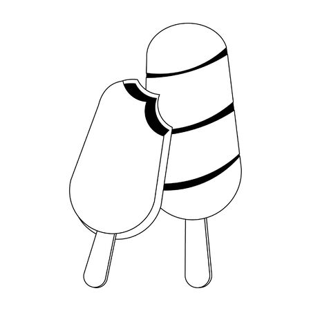 ice cream icon cartoon isolated in black and white vector illustration graphic designのイラスト素材