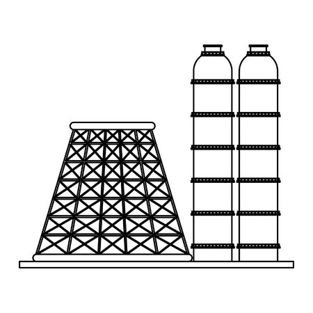 Petroleum oil refinery plant with big tanks vector illustration graphic designのイラスト素材