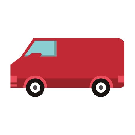 Delivery van vehicle sideview isolated symbol vector illustration graphic designのイラスト素材