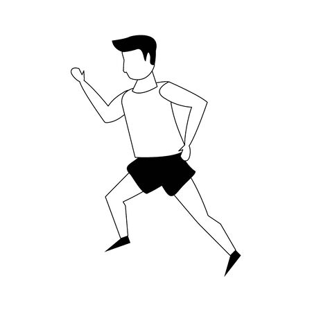 Fitness man running isolated cartoon vector illustration graphic designのイラスト素材