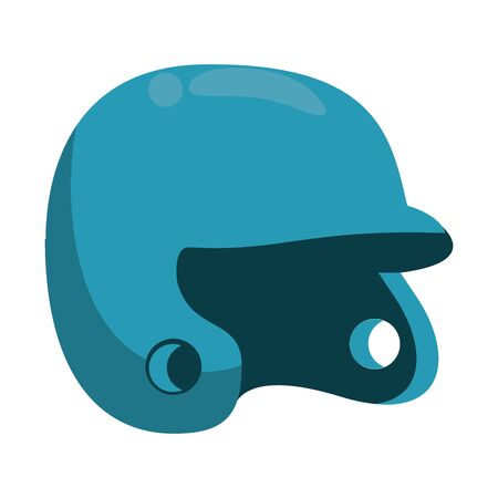 baseball equiment elements batter helmet icon cartoon vector illustration graphic designのイラスト素材