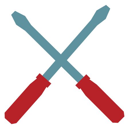 construction heavy work tools screwdrivers cartoon vector illustration graphic designのイラスト素材