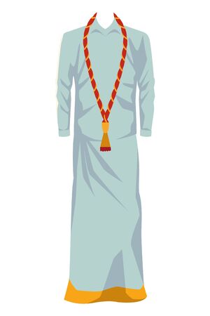 indian man dress traditional hindu clothes with skirt icon cartoon vector illustration graphic designのイラスト素材