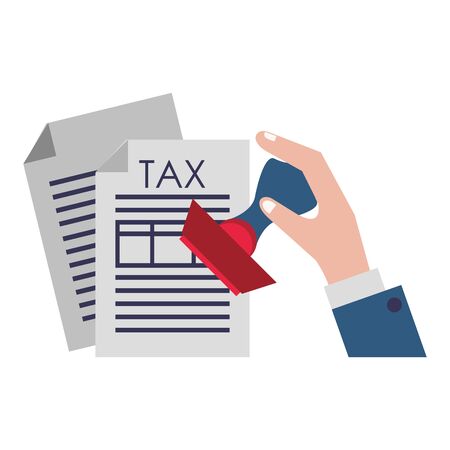 state government tax business balance calculation work personal finance elements cartoon vector illustration graphic designのイラスト素材