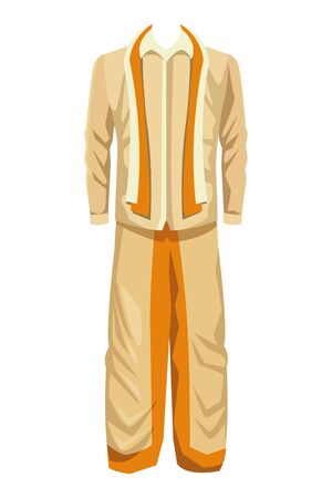 indian man dress traditional hindu clothes with skirt icon cartoon vector illustration graphic designのイラスト素材