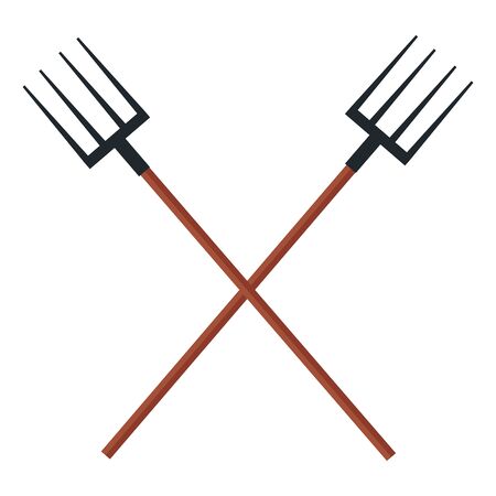 farm, animals and farmer crossed rake icon cartoon vector illustration graphic designのイラスト素材