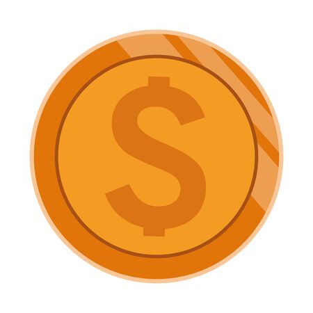 big coin with money sign icon cartoon isolated vector illustration graphic designのイラスト素材