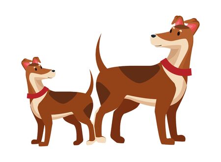 domestic animals and pet with dog and puppy icon cartoon vector illustration graphic designのイラスト素材
