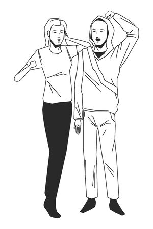 social activity public protest man protester with vector cartoon character black white vector illustrtion graphic designのイラスト素材