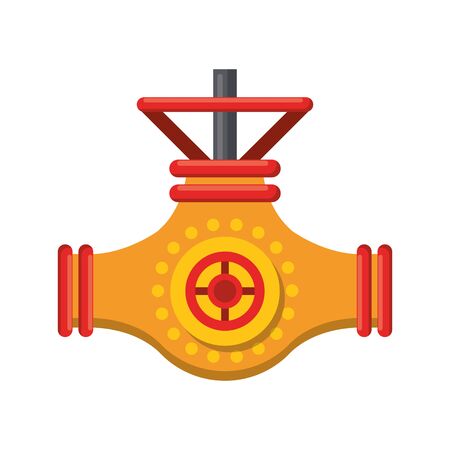 oil pipeline shut off valve machienry isolated vector illustration graphic designのイラスト素材