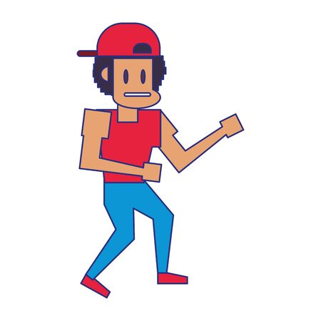 Retro videogame gangster pixelated cartoon vector illustration graphic designのイラスト素材