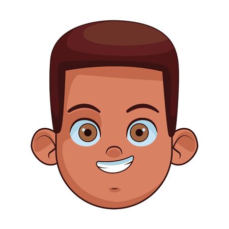 boy smiling face avatar profile picture cartoon character portrait vector illustration graphic designのイラスト素材