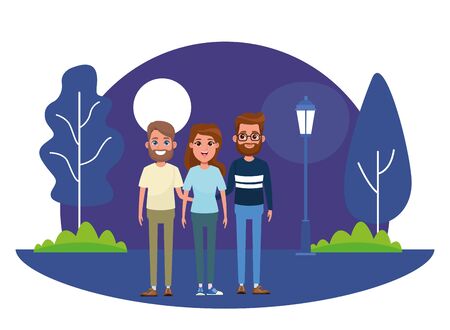 group of avatar person avatar man with beard and man with glasses and beard profile picture cartoon character portraitのイラスト素材